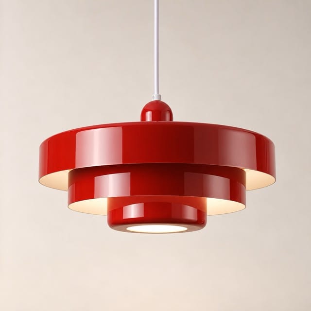 Sofello Suspension luminaire design colorée métal, orange/vert/blanc, salon salle à manger