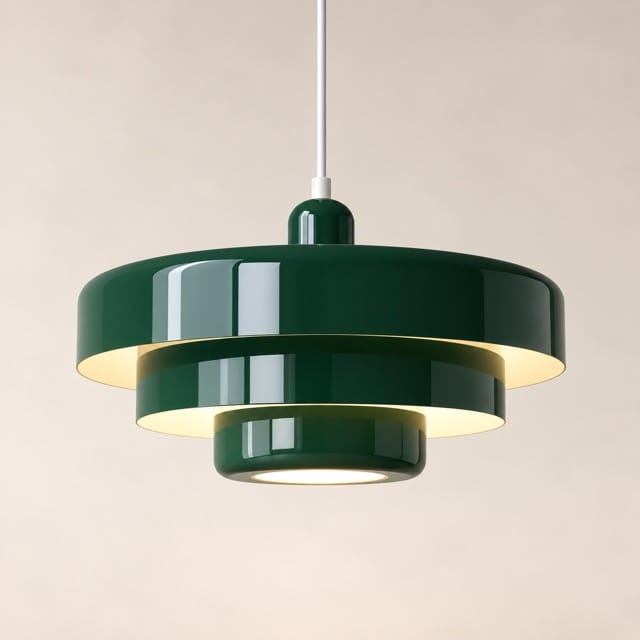Sofello Suspension luminaire design colorée métal, orange/vert/blanc, salon salle à manger