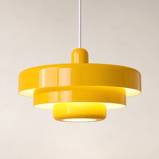 Sofello Suspension luminaire design colorée métal, orange/vert/blanc, salon salle à manger