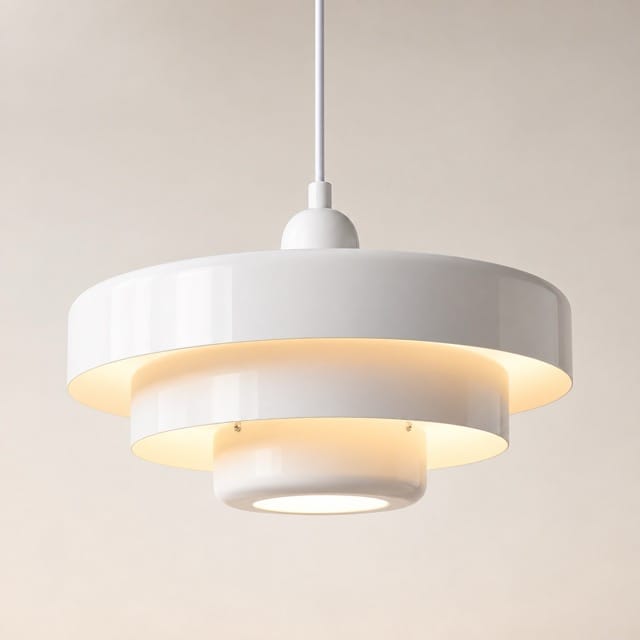 Sofello Suspension luminaire design colorée métal, orange/vert/blanc, salon salle à manger