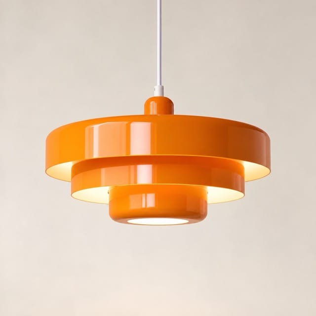 Sofello Suspension luminaire design colorée métal, orange/vert/blanc, salon salle à manger