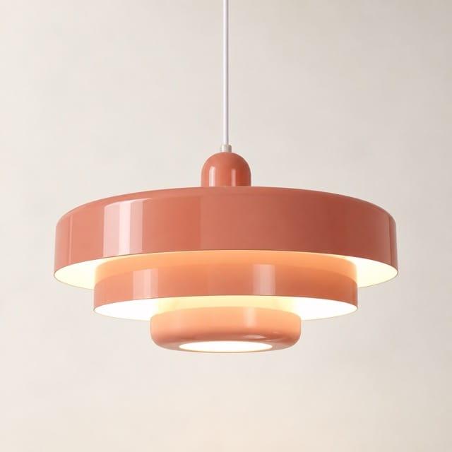 Sofello Suspension luminaire design colorée métal, orange/vert/blanc, salon salle à manger