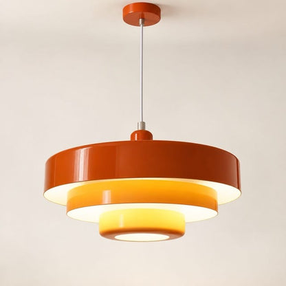 Sofello Suspension luminaire design colorée métal, orange/vert/blanc, salon salle à manger