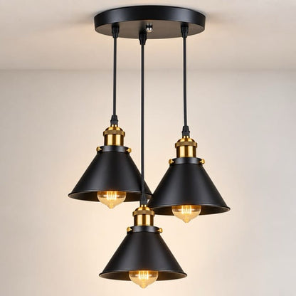 Sofello Suspension Luminaire Industrielle Vintage en Métal Noir, Blanc ou Terracotta pour Cuisine et Salon
