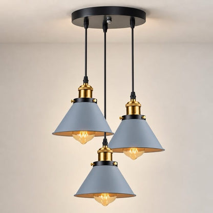 Sofello Suspension Luminaire Industrielle Vintage en Métal Noir, Blanc ou Terracotta pour Cuisine et Salon