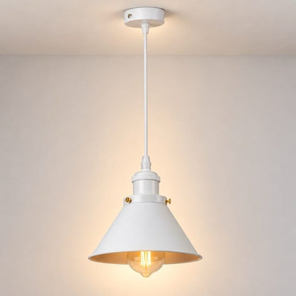 Sofello Suspension Luminaire Industrielle Vintage en Métal Noir, Blanc ou Terracotta pour Cuisine et Salon