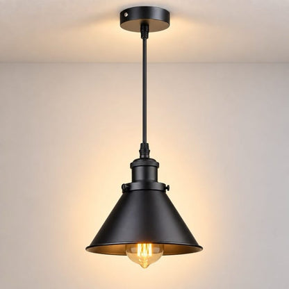 Sofello Suspension Luminaire Industrielle Vintage en Métal Noir, Blanc ou Terracotta pour Cuisine et Salon