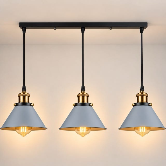 Sofello Suspension Luminaire Industrielle Vintage en Métal Noir, Blanc ou Terracotta pour Cuisine et Salon