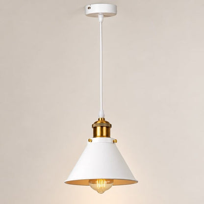 Sofello Suspension Luminaire Industrielle Vintage en Métal Noir, Blanc ou Terracotta pour Cuisine et Salon