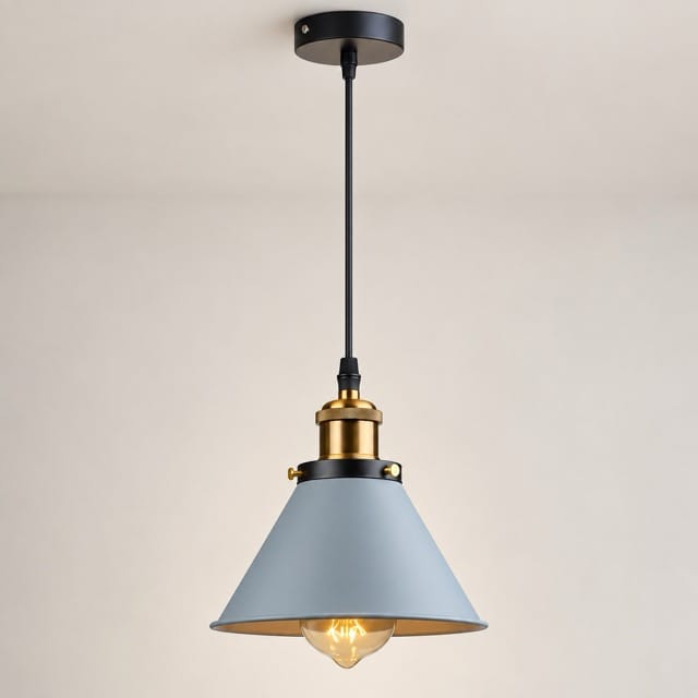 Sofello Suspension Luminaire Industrielle Vintage en Métal Noir, Blanc ou Terracotta pour Cuisine et Salon