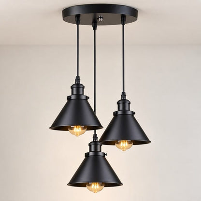 Sofello Suspension Luminaire Industrielle Vintage en Métal Noir, Blanc ou Terracotta pour Cuisine et Salon
