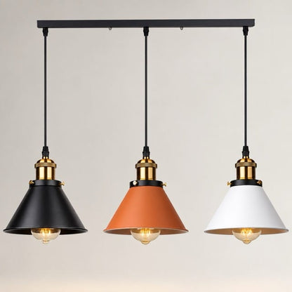 Sofello Suspension Luminaire Industrielle Vintage en Métal Noir, Blanc ou Terracotta pour Cuisine et Salon