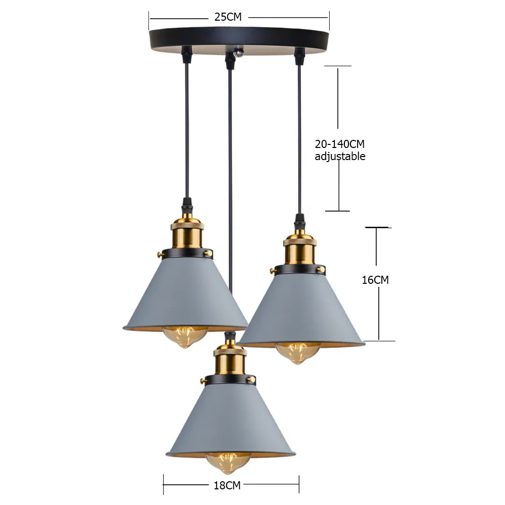 Sofello Suspension Luminaire Industrielle Vintage en Métal Noir, Blanc ou Terracotta pour Cuisine et Salon
