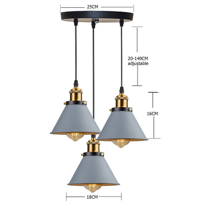 Sofello Suspension Luminaire Industrielle Vintage en Métal Noir, Blanc ou Terracotta pour Cuisine et Salon