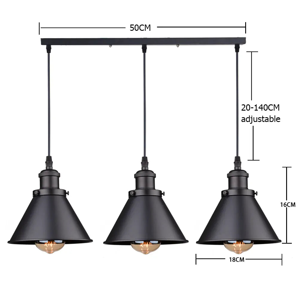 Sofello Suspension Luminaire Industrielle Vintage en Métal Noir, Blanc ou Terracotta pour Cuisine et Salon