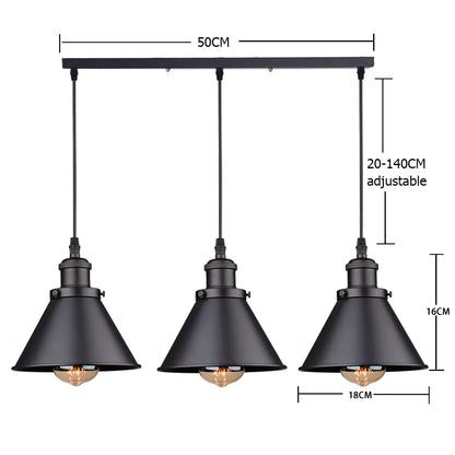Sofello Suspension Luminaire Industrielle Vintage en Métal Noir, Blanc ou Terracotta pour Cuisine et Salon