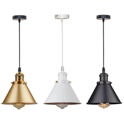 Sofello Suspension Luminaire Industrielle Vintage en Métal Noir, Blanc ou Terracotta pour Cuisine et Salon