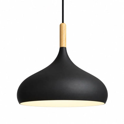 Sofello Suspension luminaire macaron design aluminium et bois, vert gris bleu jaune rose, pour cuisine, chambre, salon, salle à manger