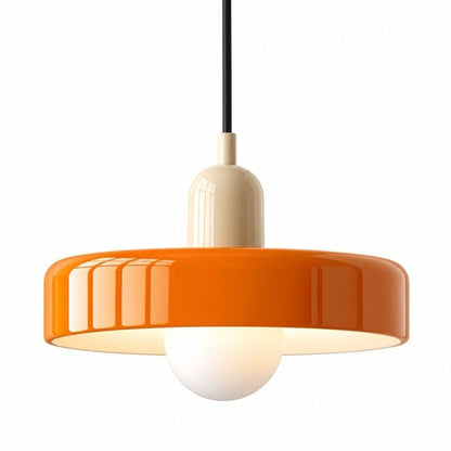 Sofello Suspension luminaire verre style Bauhaus rétro, blanc, vert, orange, pour salon et salle à manger